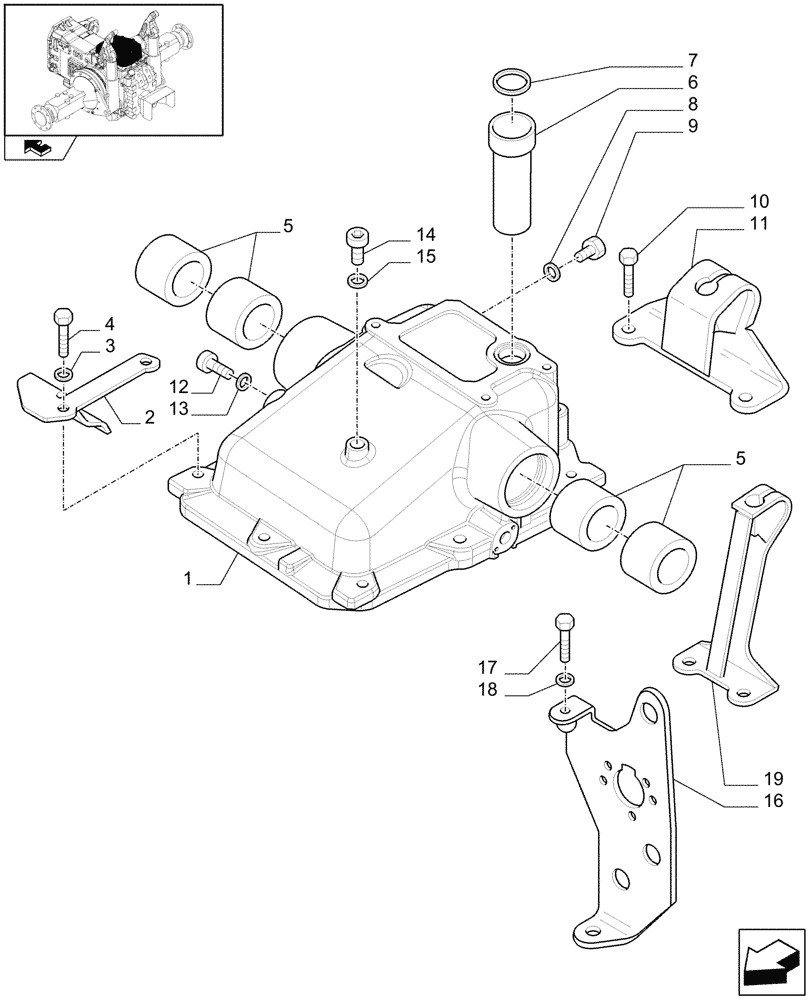 Схема запчастей Case IH MAXXUM 130 - (1.82.0) - LIFTER COVER AND BRACKETS (07) - HYDRAULIC SYSTEM