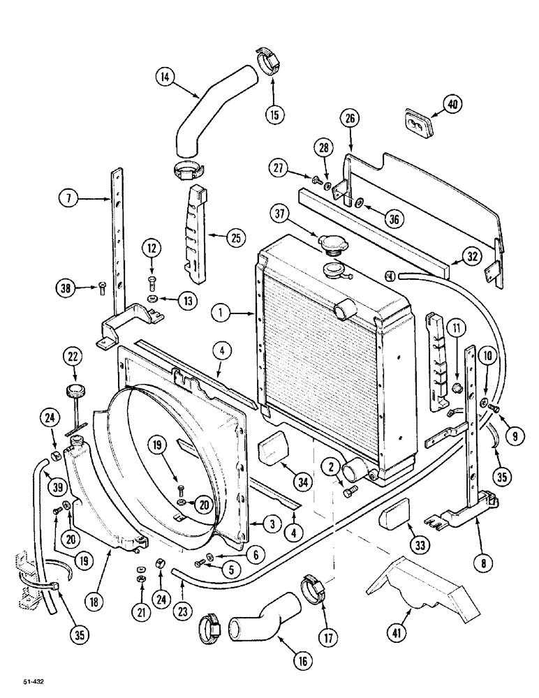 Схема запчастей Case IH 5150 - (2-002) - RADIATOR AND CONNECTIONS (02) - ENGINE