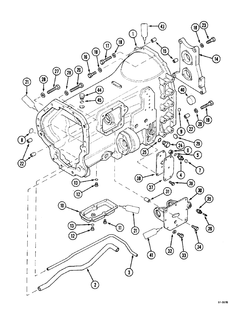 Схема запчастей Case IH 5150 - (6-002) - TRANSMISSION - HOUSING AND BEARING CARRIER (06) - POWER TRAIN