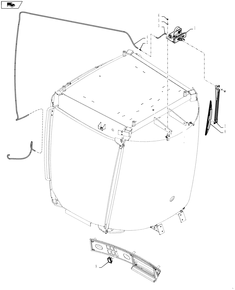 Схема запчастей Case IH 4420 - (01-007) - FRONT UPPER WIPER GROUP Cab Interior