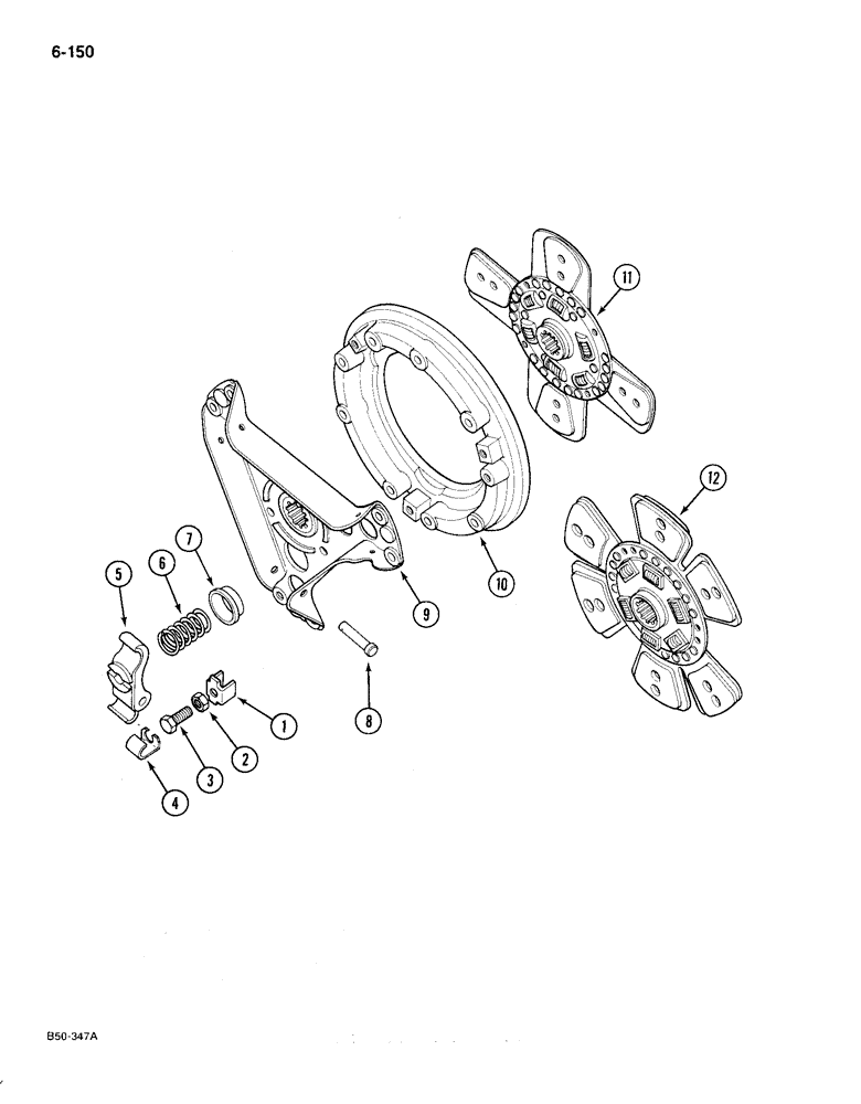 Схема запчастей Case IH 385 - (6-150) - CLUTCH, 11 INCH LAYCOCK (06) - POWER TRAIN