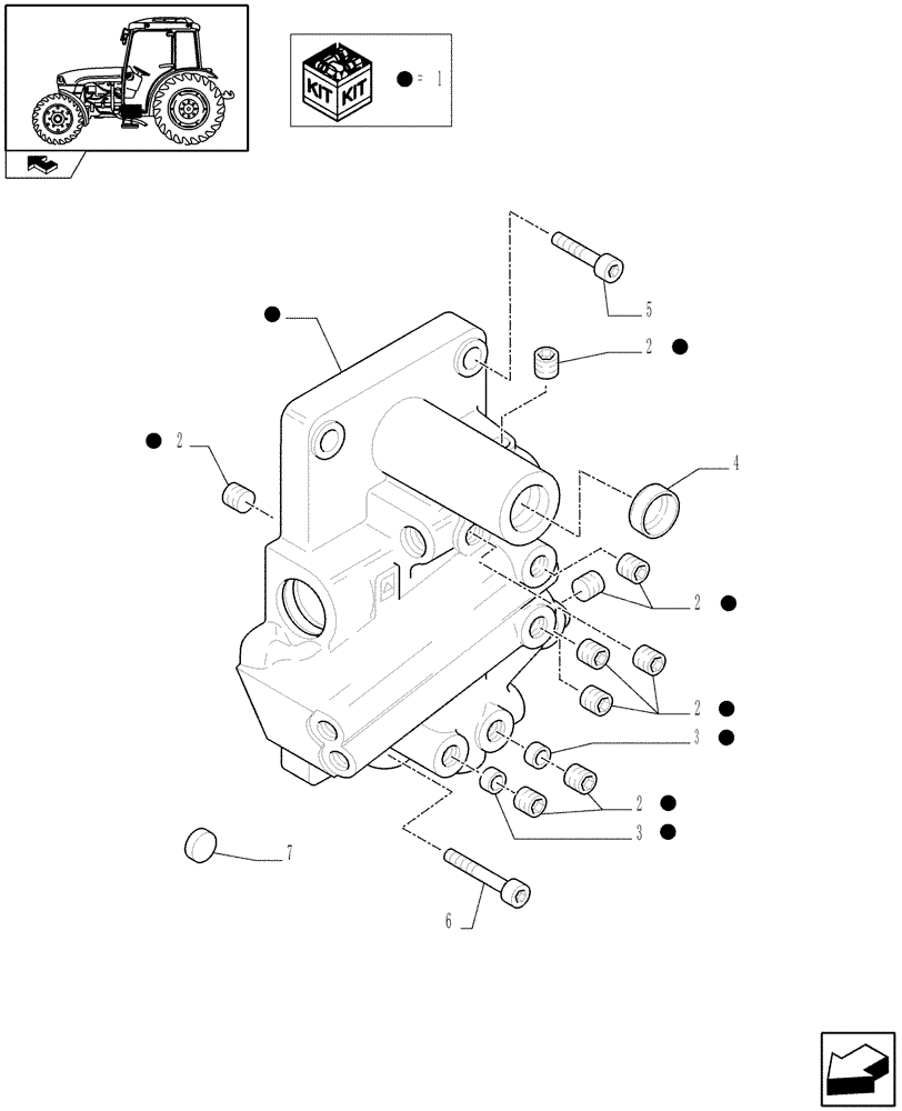 Схема запчастей Case IH FARMALL 85C - (1.27.3/04[02]) - 2WD TRACTION SELECTION WITH 32X16 HYDR. TRANSMISSION - COVER AND CAPS - C6319 (VAR.336401) (03) - TRANSMISSION