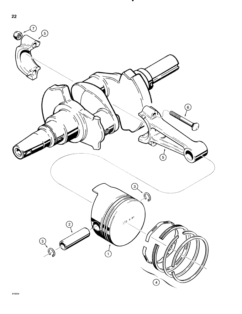 Схема запчастей Case IH 1816C - (022) - ENGINE PISTONS AND CONNECTING RODS (02) - ENGINE