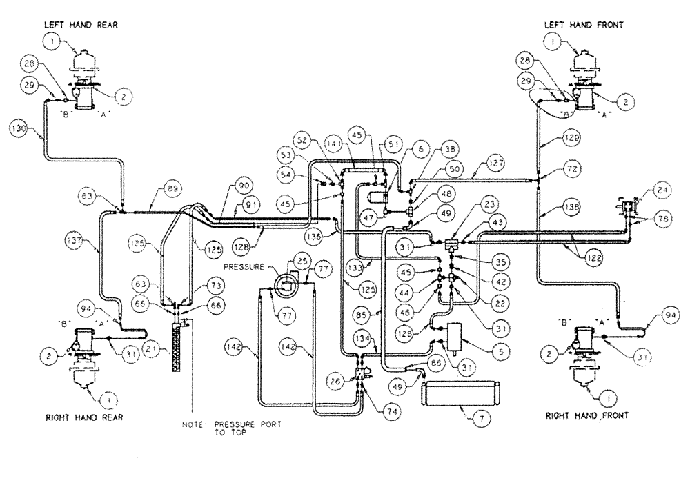 Схема запчастей Case IH PATRIOT - (06-002) - HYDRAULIC PLUMBING - BASIC UNIT (S/N 05920092 AND UP) Hydraulic Plumbing