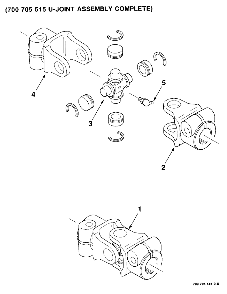 Схема запчастей Case IH 8850 - (2-30) - U-JOINT ASSEMBLY, 700705515 U-JOINT ASSEMBLY COMPLETE (58) - ATTACHMENTS/HEADERS