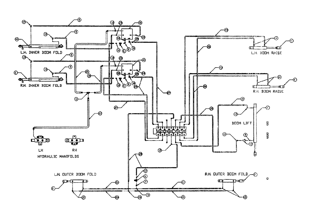 Схема запчастей Case IH PATRIOT XL - (06-003) - HYDRAULIC PLUMBING - BOOMS (90) Hydraulic Plumbing