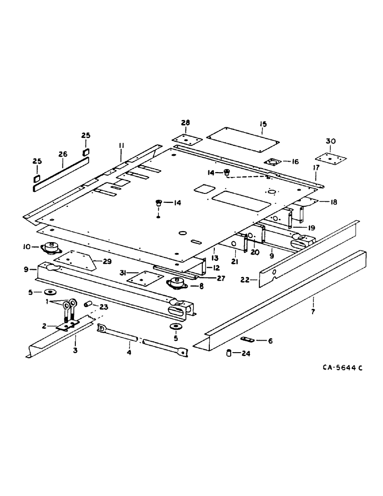 Схема запчастей Case IH 1460 - (13-002) - OPERATORS PLATFORM (05) - SUPERSTRUCTURE