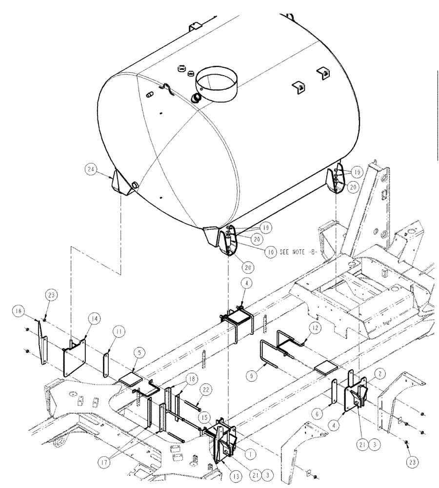 Схема запчастей Case IH SPX4260 - (04-030) - TANK MOUNT GROUP Suspension & Frame