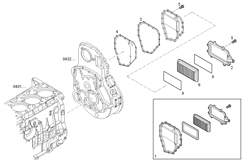 Схема запчастей Case IH F3AE0684N E907 - (0450.174) - ENGINE BREATHERS 