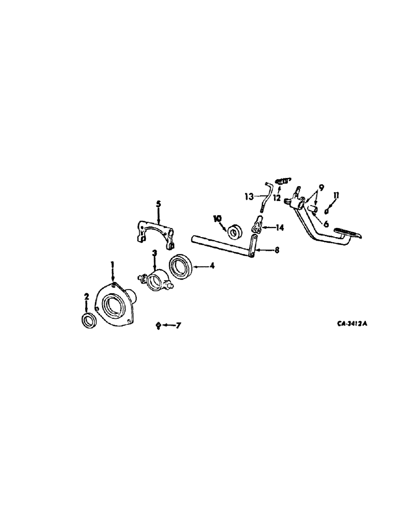 Схема запчастей Case IH 464 - (07-12) - DRIVE TRAIN, CLUTCH CONTROLS (04) - Drive Train