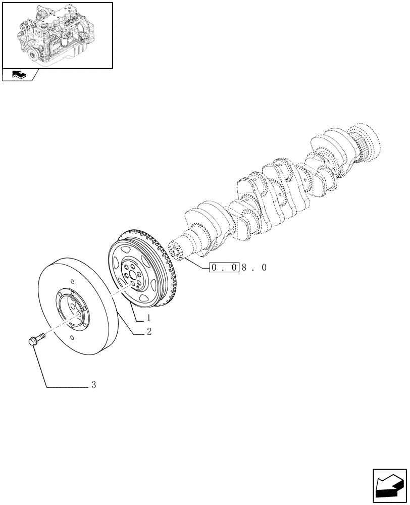 Схема запчастей Case IH F4HE9687G J101 - (0.08.4) - PULLEY - CRANKSHAFT (2856503) 