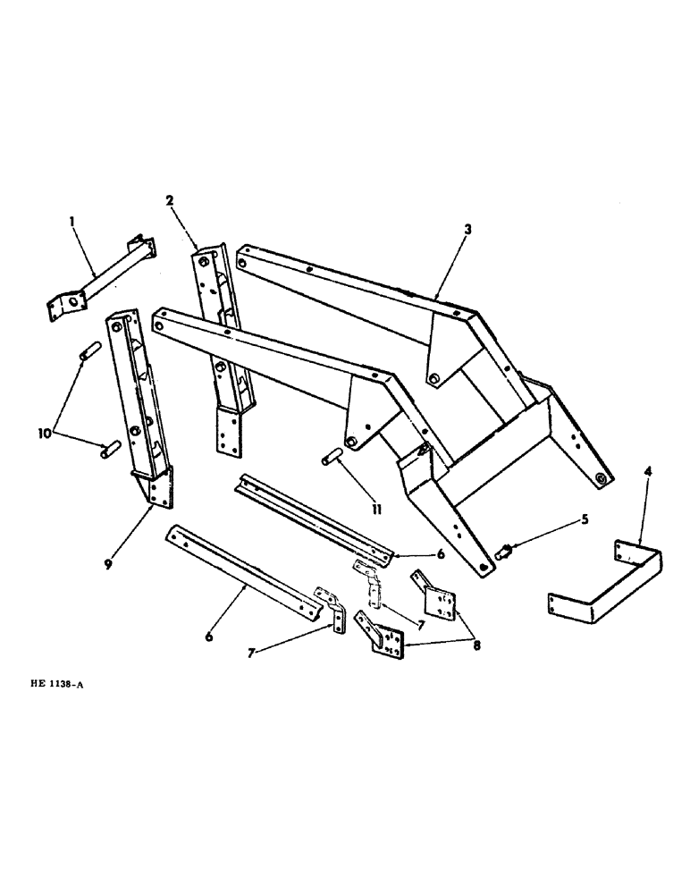 Схема запчастей Case IH 1550 - (B-02) - SUB-FRAME AND BOOM 