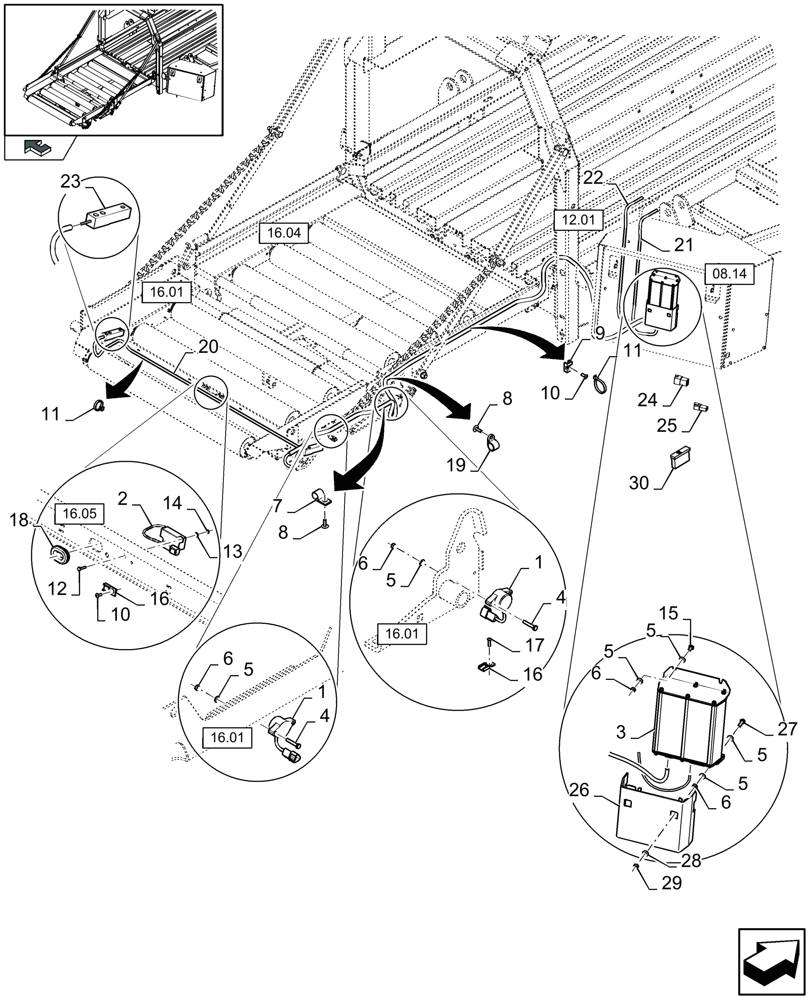 Схема запчастей Case IH LB333R - (06.22[01]) - ELECTRICITY, BALE WEIGHING SYSTEM (06) - ELECTRICAL SYSTEMS