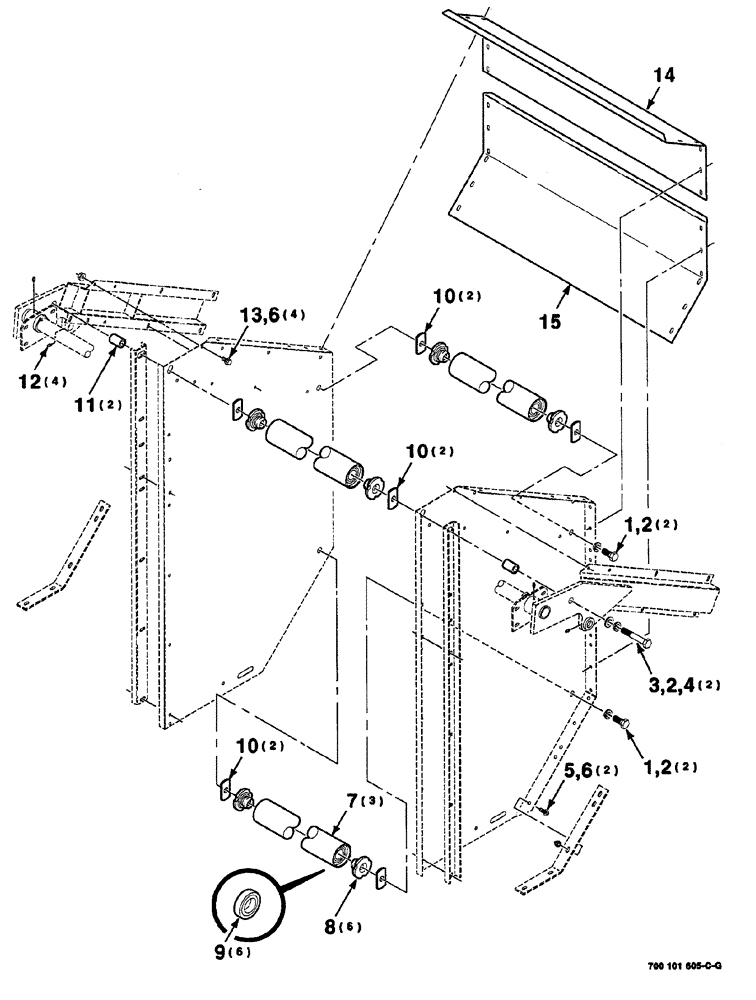 Схема запчастей Case IH 8420 - (05-04) - TAILGATE ASSEMBLY (S/N CFH0010500 THRU CFH0054742 ) (16) - BALE EJECTOR