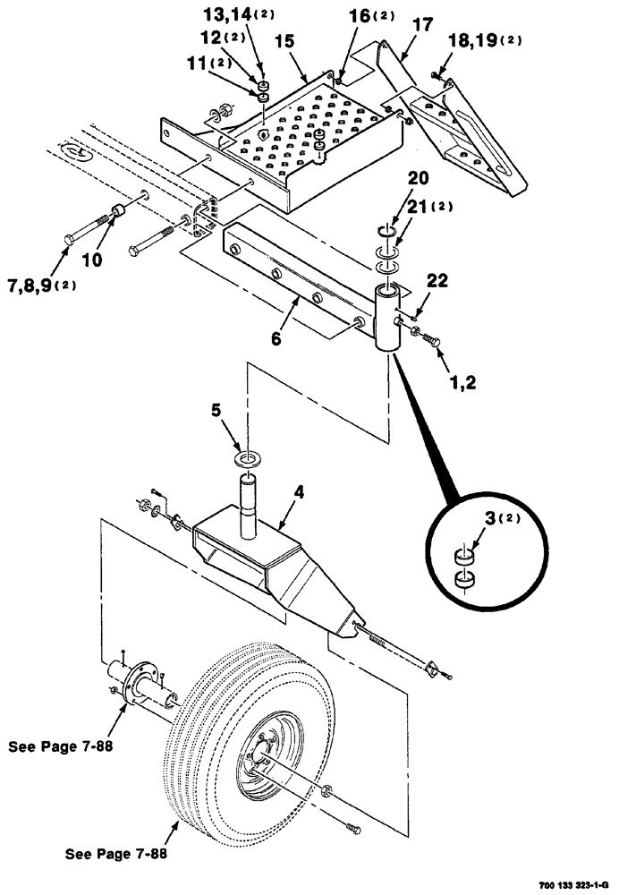 Схема запчастей Case IH 8860 - (07-78) - TAIL WHEEL AND STEP ASSEMBLY - LEFT (8860) (27) - REAR AXLE SYSTEM