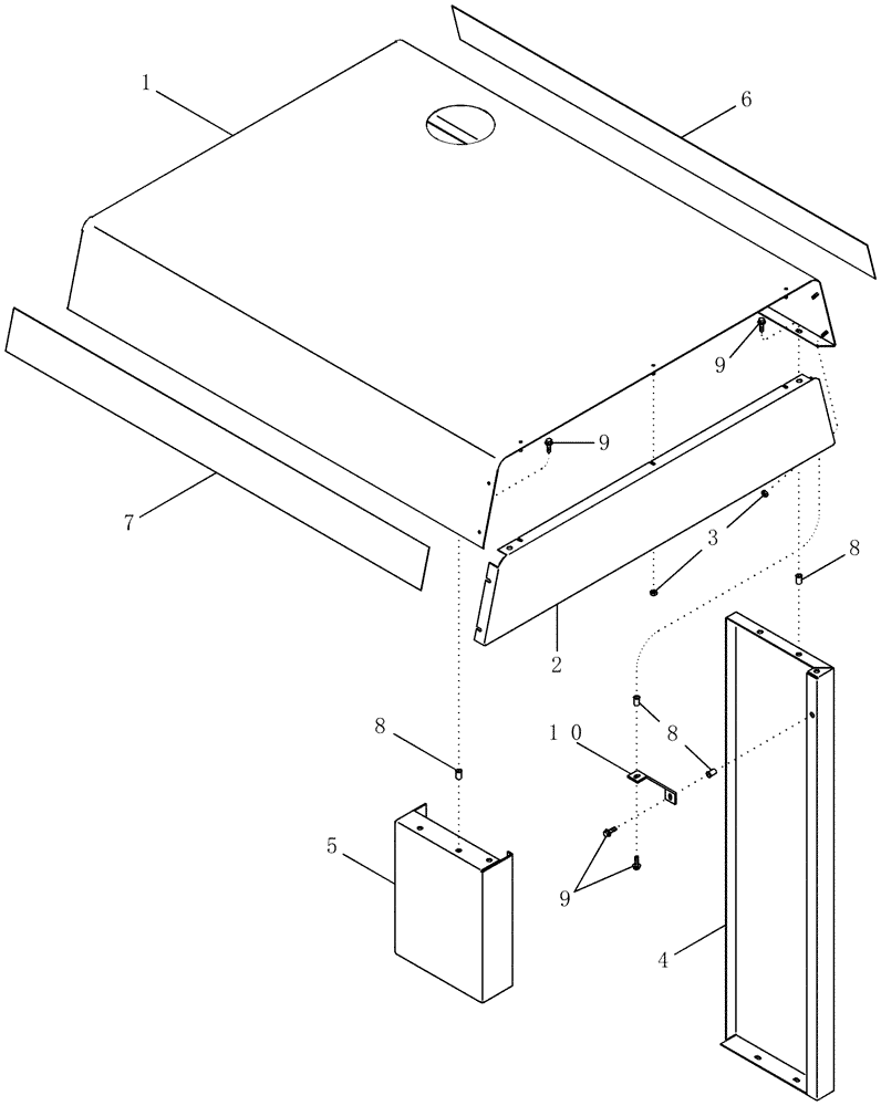 Схема запчастей Case IH PX240 - (09-01) - HOOD ASSEMBLY, REAR (09) - CHASSIS/ATTACHMENTS