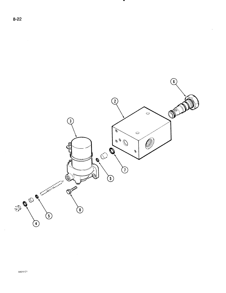 Схема запчастей Case IH 1020 - (8-22) - REEL SPEED CONTROL VALVE (35) - HYDRAULIC SYSTEMS