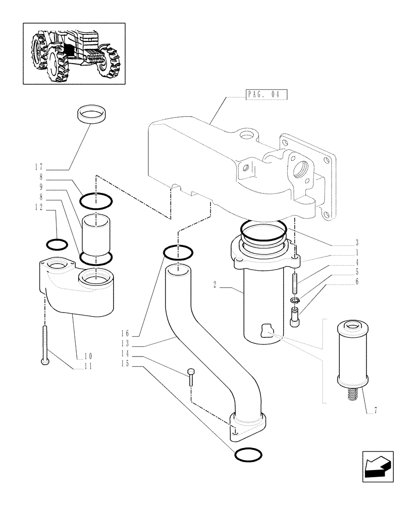 Схема запчастей Case IH MXM190 - (1.32.8/04[05]) - (VAR.481) 150 L/MIN PUMP CCLS W/EDC - PUMPS FOR HYDRAULIC SYSTEM AND LIFT (03) - TRANSMISSION