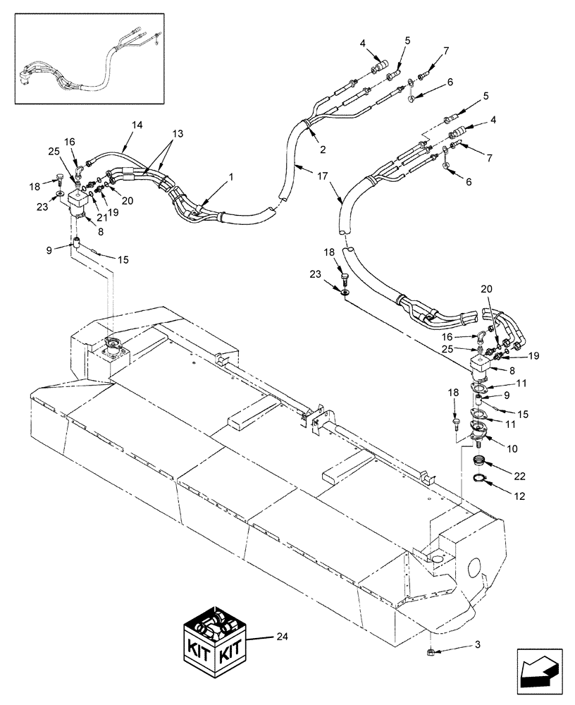 Схема запчастей Case IH RD132 - (20.07.01) - HYDRAULICS, HEADER (00) - COMPLETE MACHINE