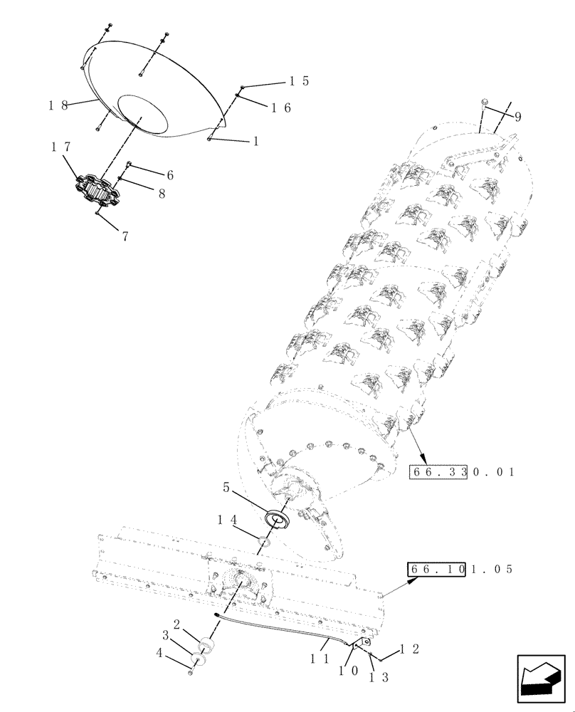 Схема запчастей Case IH 7120 - (66.101.08) - BEARING SUPPORT, ROTOR (66) - THRESHING