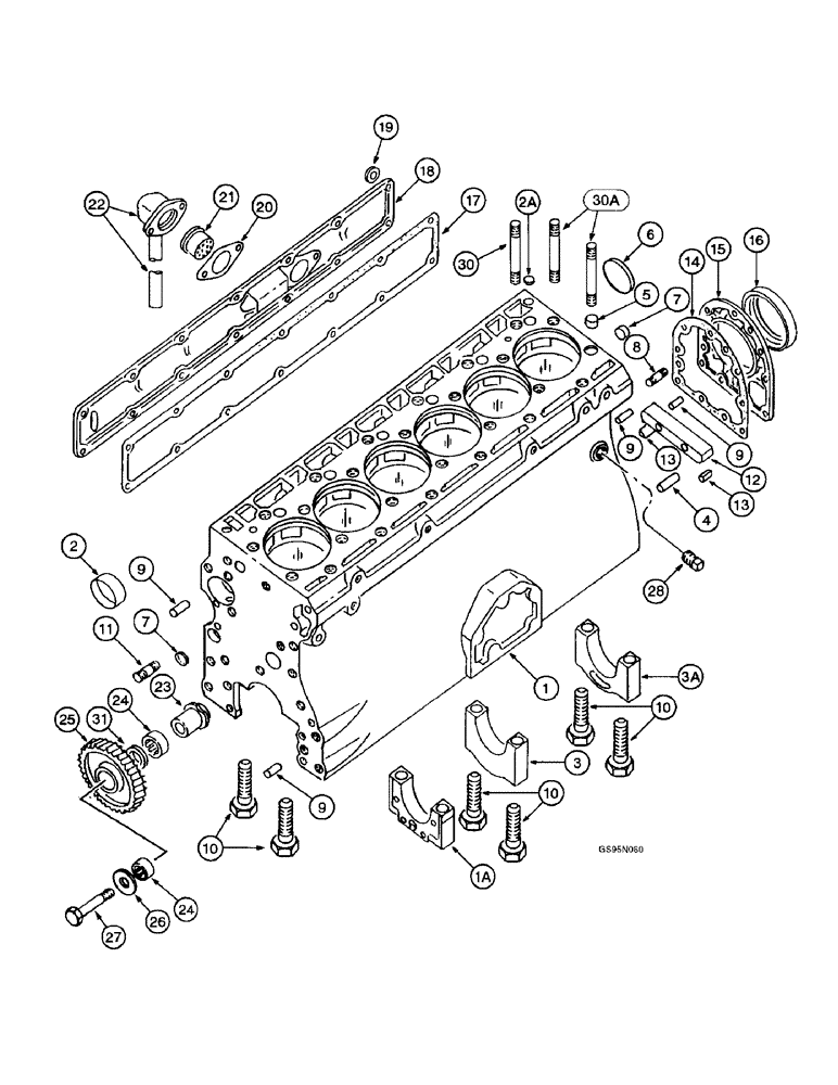 Схема запчастей Case IH D-310 - (5-006) - CRANKCASE AND RELATED PARTS, 616 AND 622 COTTON PICKERS 