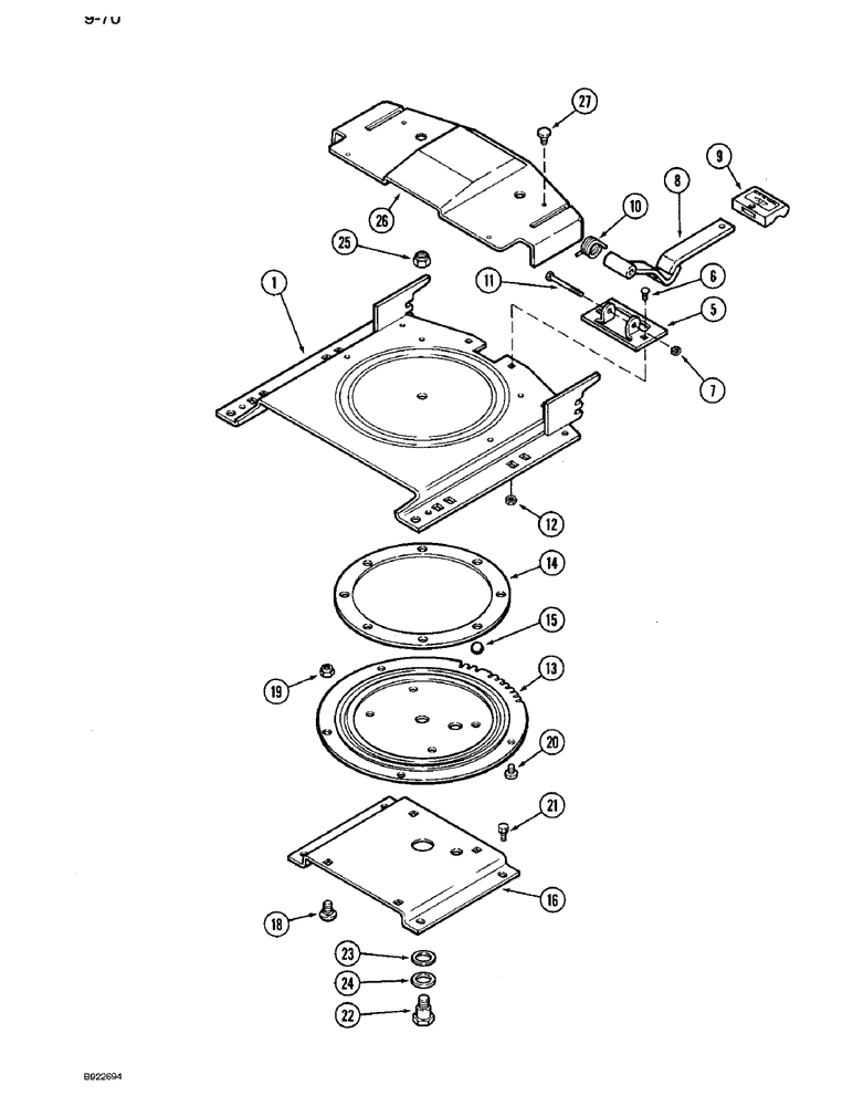 Схема запчастей Case IH 7120 - (9-070) - SEAT SWIVEL, AIR/OIL SUSPENSION (09) - CHASSIS/ATTACHMENTS
