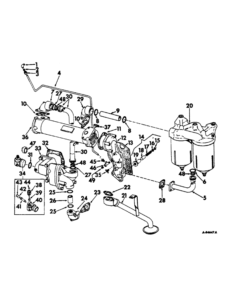 Схема запчастей Case IH 1206 - (D-06) - DIESEL ENGINES, ENGINE OIL COOLER, FILTER, OIL PUMP AND PIPING (01) - ENGINE