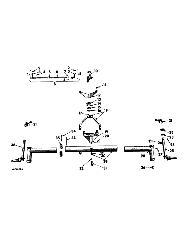 Схема запчастей Case IH 1206 - (J-11) - STEERING MECHANISM, ADJUSTABLE WIDE TREAD FRONT AXLE, FARMALL TRACTORS Steering Mechanism