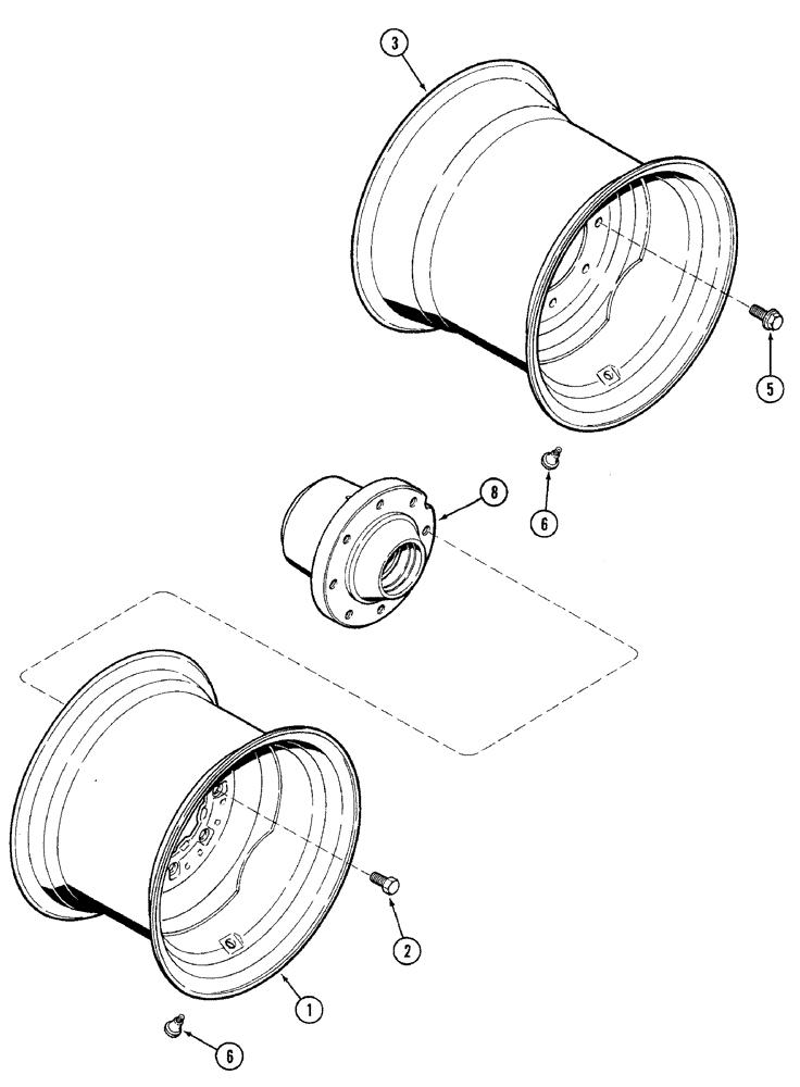 Схема запчастей Case IH 7220 - (5-050) - FRONT WHEELS, 2 WHEEL DRIVE (05) - STEERING