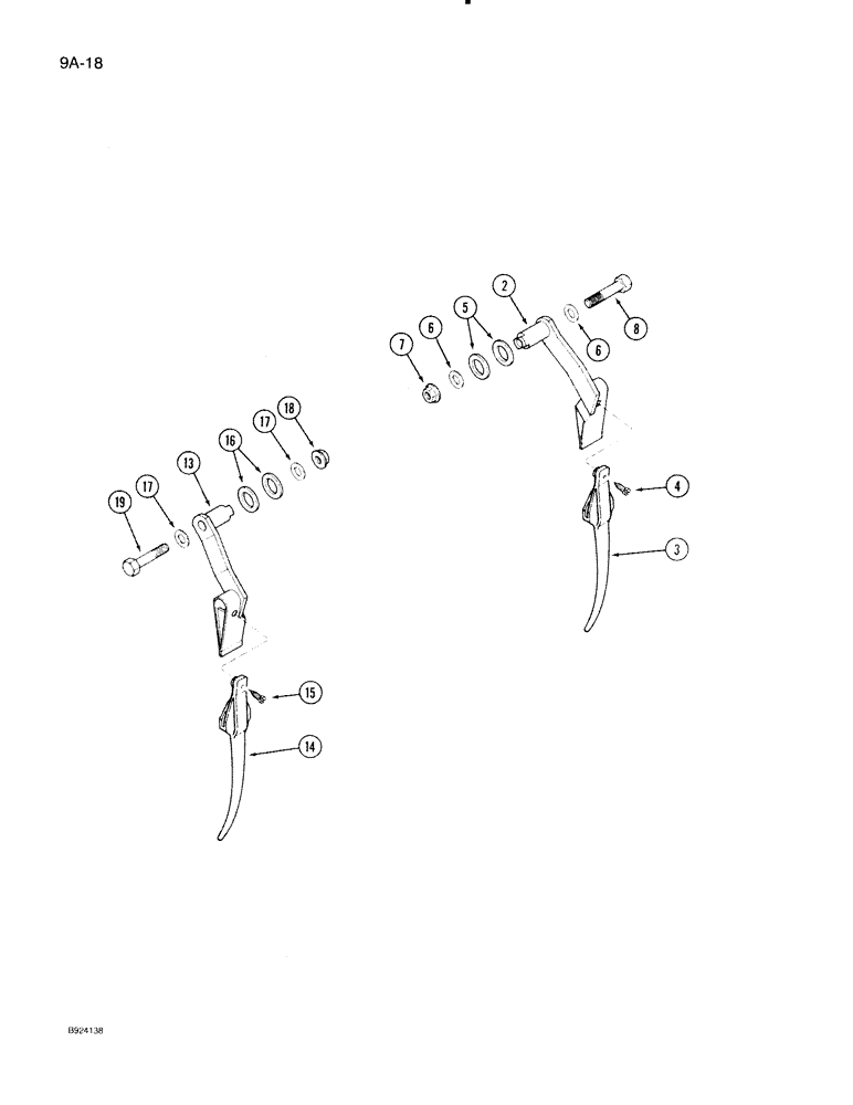 Схема запчастей Case IH 1020 - (9A-18) - AUXILIARY PICKUP TINES, PLASTIC (58) - ATTACHMENTS/HEADERS