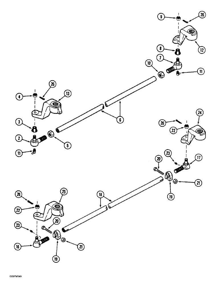 Схема запчастей Case IH 1660 - (5-18) - STEERING TIE RODS, NON-ADJUSTABLE AXLE (04) - STEERING