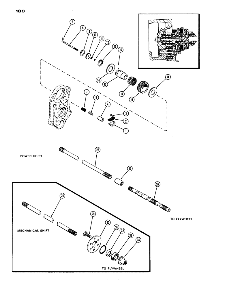 Схема запчастей Case IH 1070 - (180) - P.T.O. 1ST IDLER AND P.T.O. BRAKE (06) - POWER TRAIN