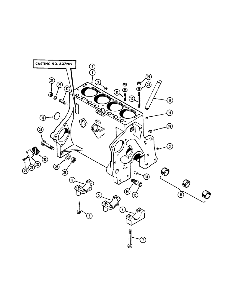 Схема запчастей Case IH M570 - (008) - CYLINDER BLOCK ASSEMBLY, (159) SPARK IGNITION ENGINE (02) - ENGINE