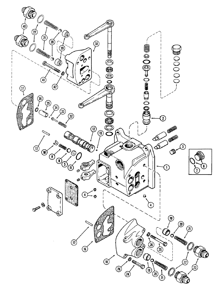 Схема запчастей Case IH 1370 - (310) - A141383 REMOTE HYDRAULIC VALVE, RIGHT HAND WITH RELIEF VALVE (08) - HYDRAULICS