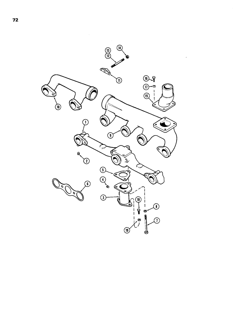 Схема запчастей Case IH 970 - (072) - MANIFOLD, (377B) SPARK IGNITION ENGINE (02) - ENGINE