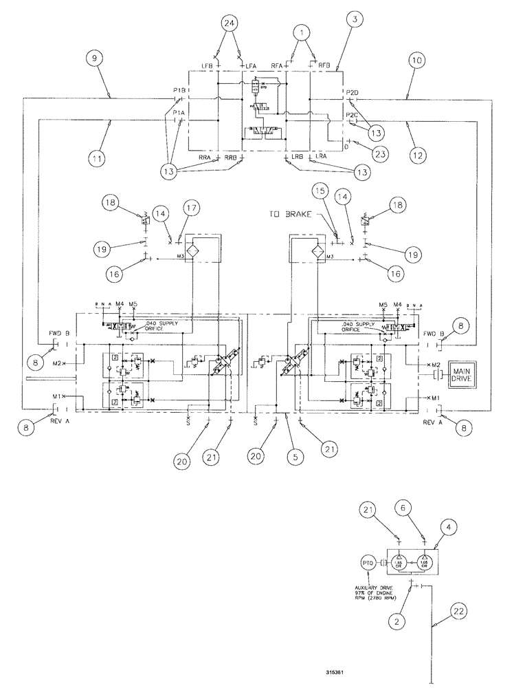 Схема запчастей Case IH SPX3200B - (085) - HYDROSTATIC PUMP GROUP (29) - HYDROSTATIC DRIVE