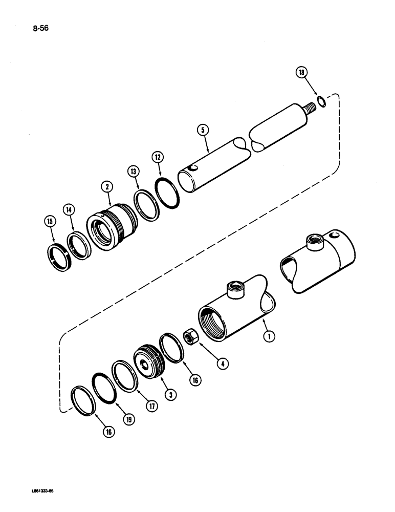 Схема запчастей Case IH 1822 - (8-56) - BASKET LIFT MASTER CYLINDER (07) - HYDRAULICS