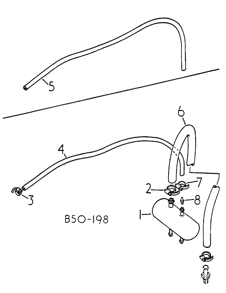 Схема запчастей Case IH 684 - (04-021) - BRAKE RESERVOIR AND HOSES SYNCHRO, 6910 UP, H84 1768 UP, 268 550 UP (5.1) - BRAKES