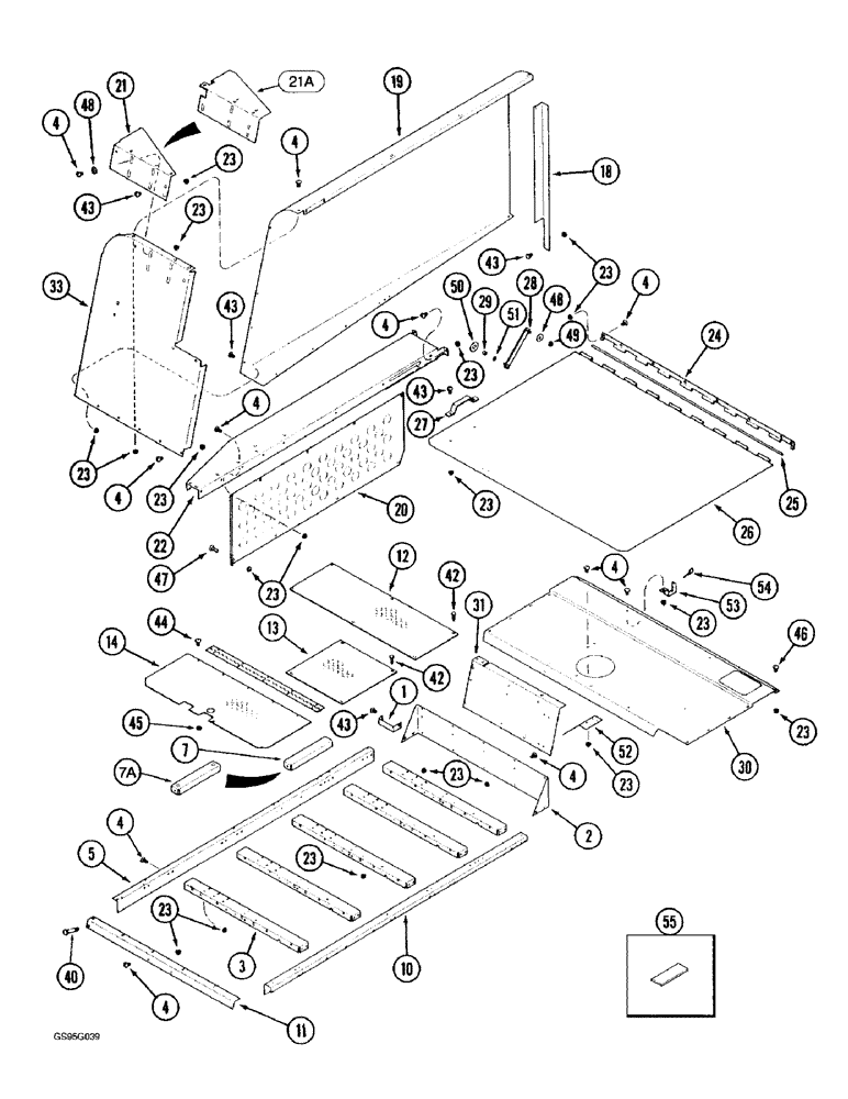 Схема запчастей Case IH 1670 - (9H-02) - ENGINE SHIELD AND SERVICE DECK (12) - CHASSIS