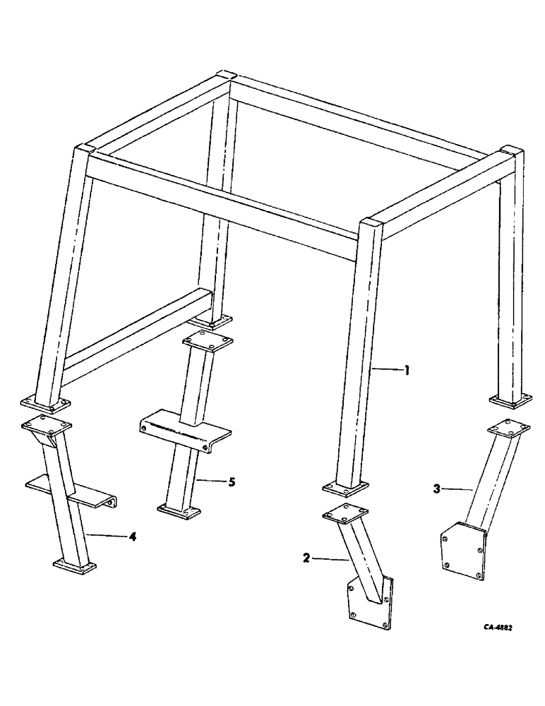 Схема запчастей Case IH 4186 - (13-21) - SUPERSTRUCTURE, FOUR POST PROTECTIVE FRAME (05) - SUPERSTRUCTURE