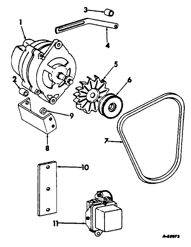 Схема запчастей Case IH 303 - (409) - C-221 ENGINE, 3-9/16 X 3-11/16, ALTERNATOR GENERATOR, VOLTAGE REGULATOR AND CONNECTIONS (10) - ENGINE