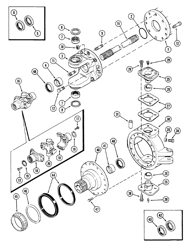 Схема запчастей Case IH 4694 - (6-228) - REAR AXLE ASSEMBLY, RIGHT TRUNNION AND SPINDLE, TRUNNION WITH BUSHING (06) - POWER TRAIN