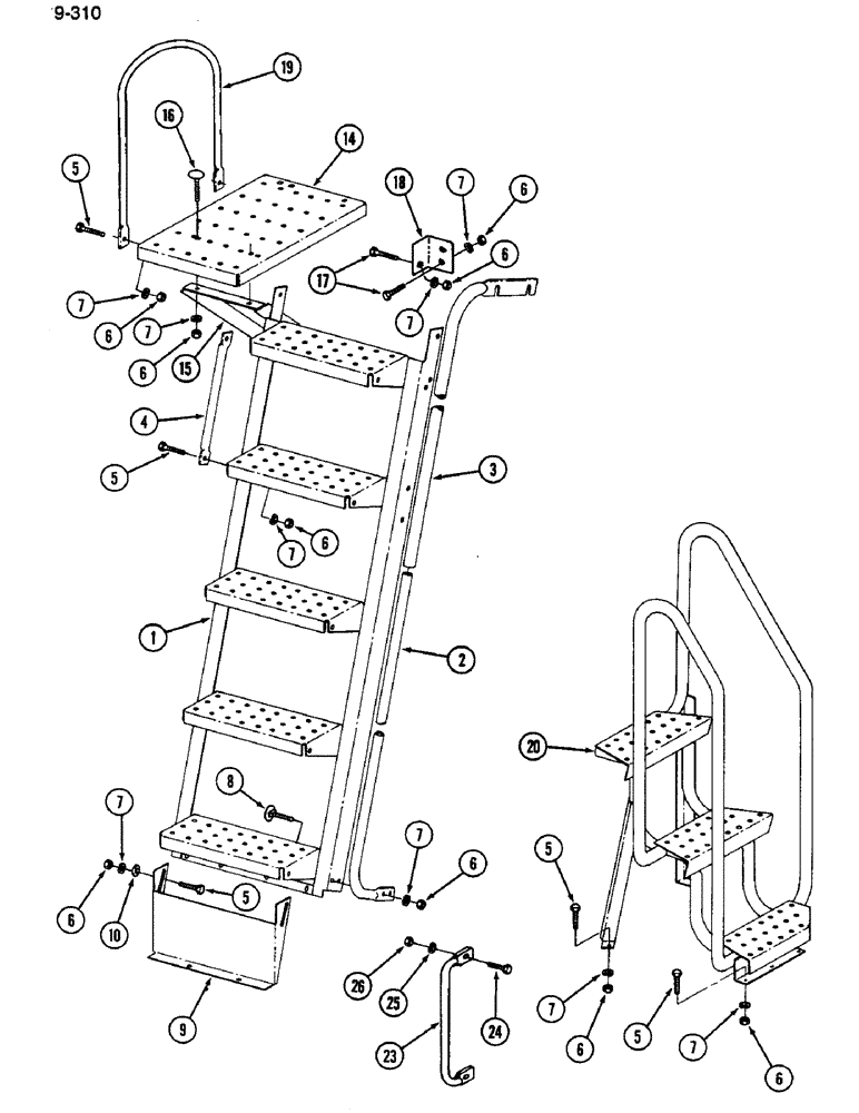 Схема запчастей Case IH 1844 - (9-310) - STEPS AND LADDERS, 1844 COTTON PICKER (12) - CHASSIS