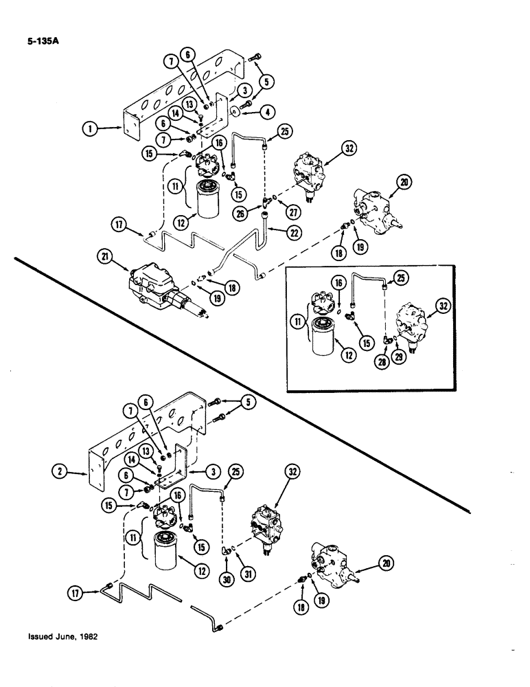 Схема запчастей Case IH 4490 - (5-135A) - REAR STEERING FILTER (05) - STEERING