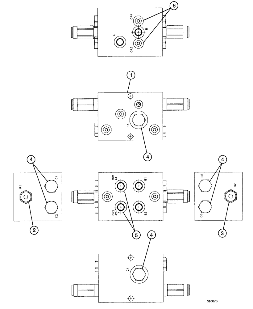 Схема запчастей Case IH SPX4260 - (186) - BOOM BREAKAWAY MANIFOLD ASSEMBLY (35) - HYDRAULIC SYSTEMS