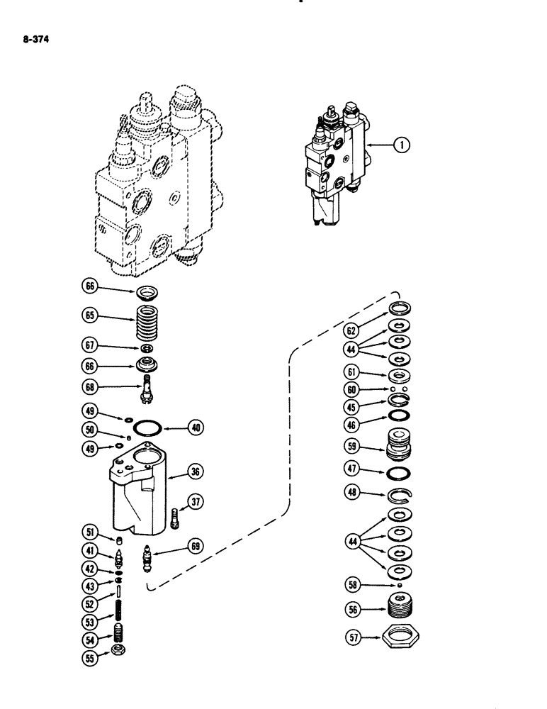 Схема запчастей Case IH 2294 - (8-374) - REMOTE CONTROL VALVE, WITH LOAD CHECK (08) - HYDRAULICS