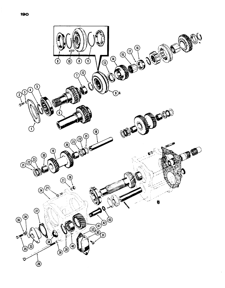 Схема запчастей Case IH 530 - (190) - SHUTTLE GEAR UNIT, PRIOR TO S.N 8262800 (06) - POWER TRAIN