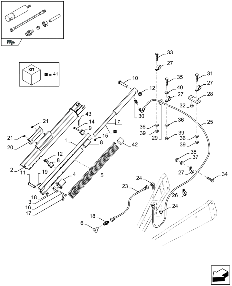 Схема запчастей Case IH LBX332R - (07.05[01]) - PICK-UP LIFTING SYSTEM (07) - HYDRAULIC SYSTEM