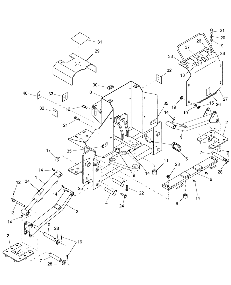 Схема запчастей Case IH 716524016 - (01) - MAINFRAME & STABILIZERS 