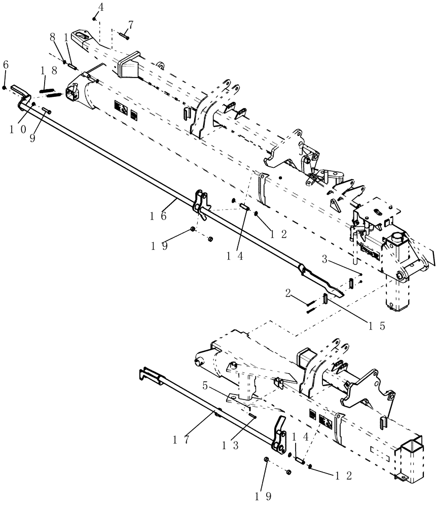 Схема запчастей Case IH ATX700 - (01.102.1) - LOCKSHAFT, WING ASN Y8S003251 (12) - FRAME